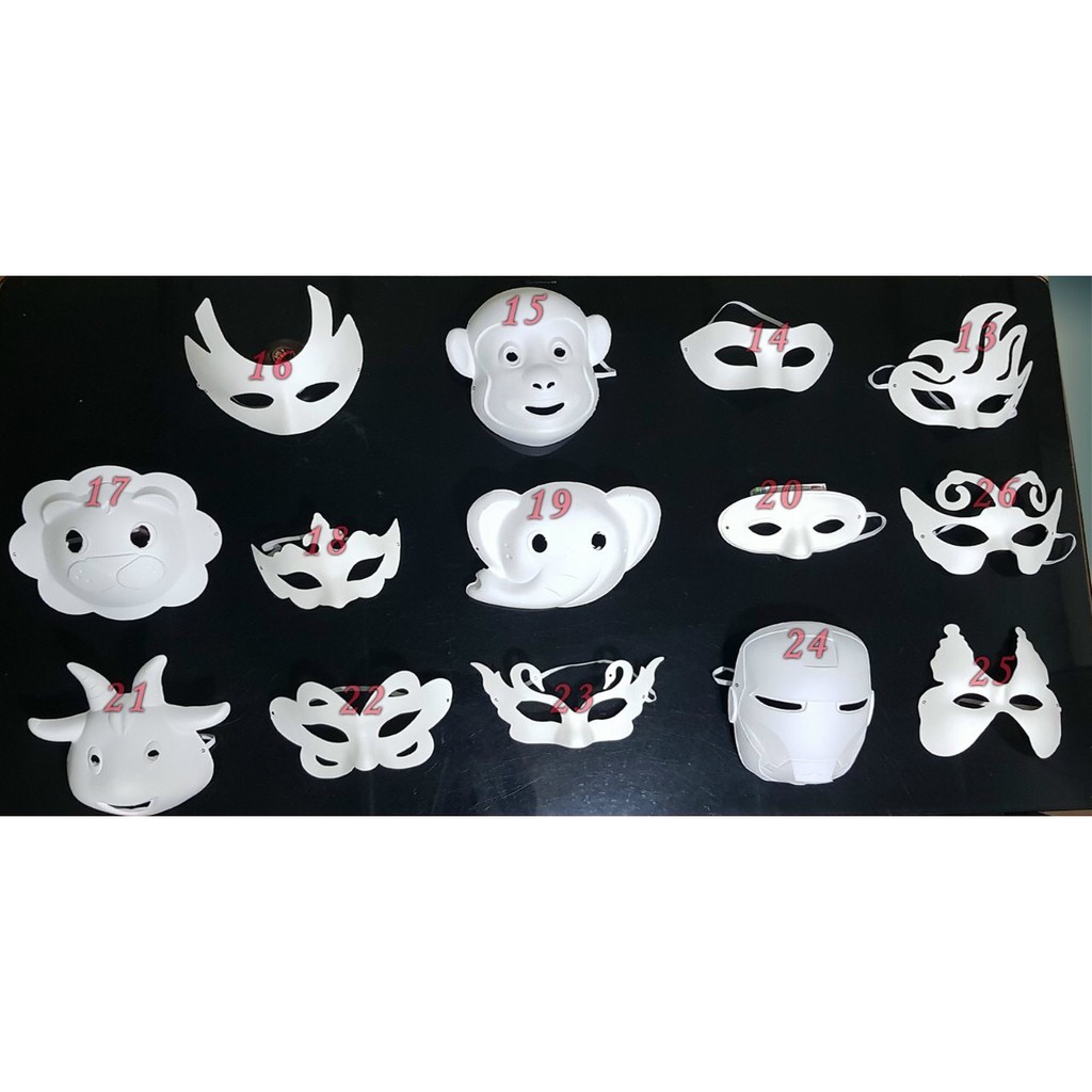 Mặt nạ giấy bồi cho bé chơi tô màu và chơi mặt nạ trung thu hóa trang halloween