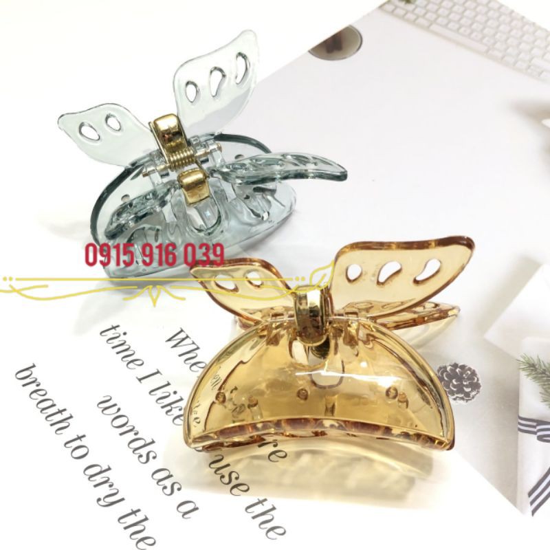 Kẹp Tóc Càng Cua Hình Bướm Nhựa Trong