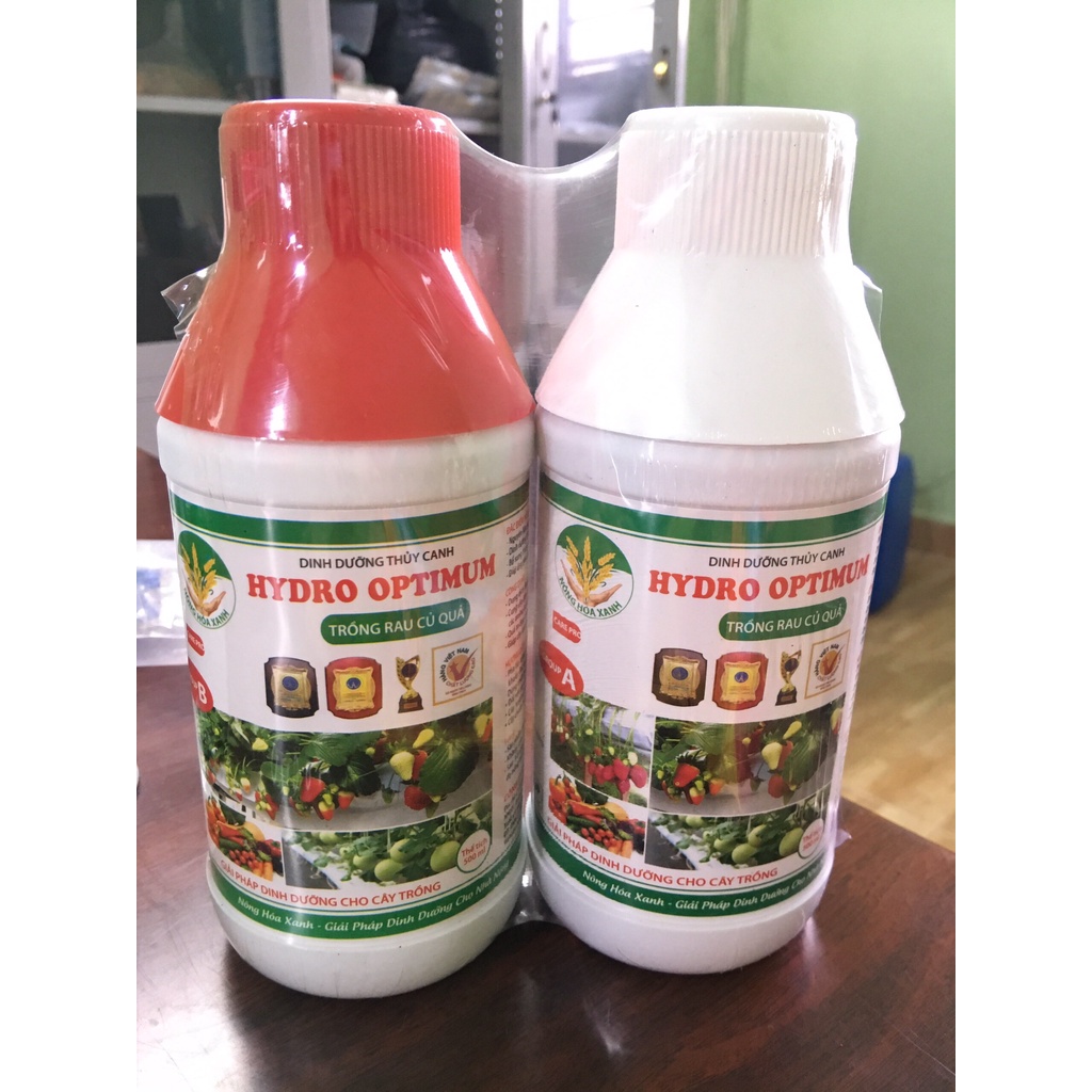 HYDRO OPTIMUM F - SẢN PHẨM THỦY CANH DUNG CHO RAU CỦ QUẢ (GROUP A+B) – BỘ 2 CHAI, 0,5 LÍT/CHAI