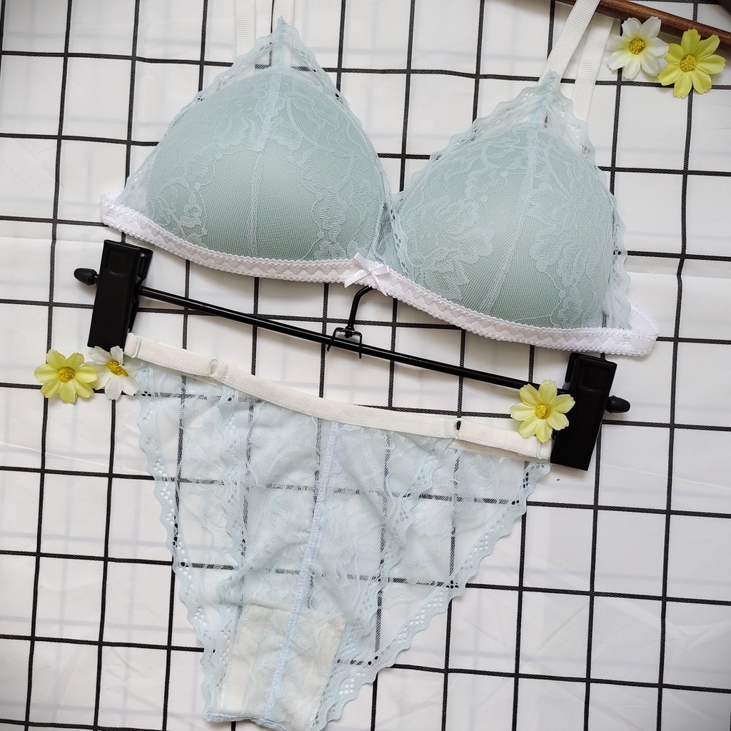 Set Bra - Bralette ren sexy không gọng, mút mỏng - Màu xanh mint - NY17 - Đồ lót nữ | BigBuy360 - bigbuy360.vn