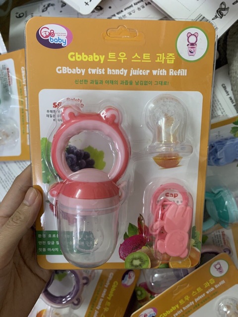 [Mã 99FMCGSALE1 giảm 10% đơn 250K] Túi nhai Gb baby Hàn quốc sét 3 túi nhai và dây xích