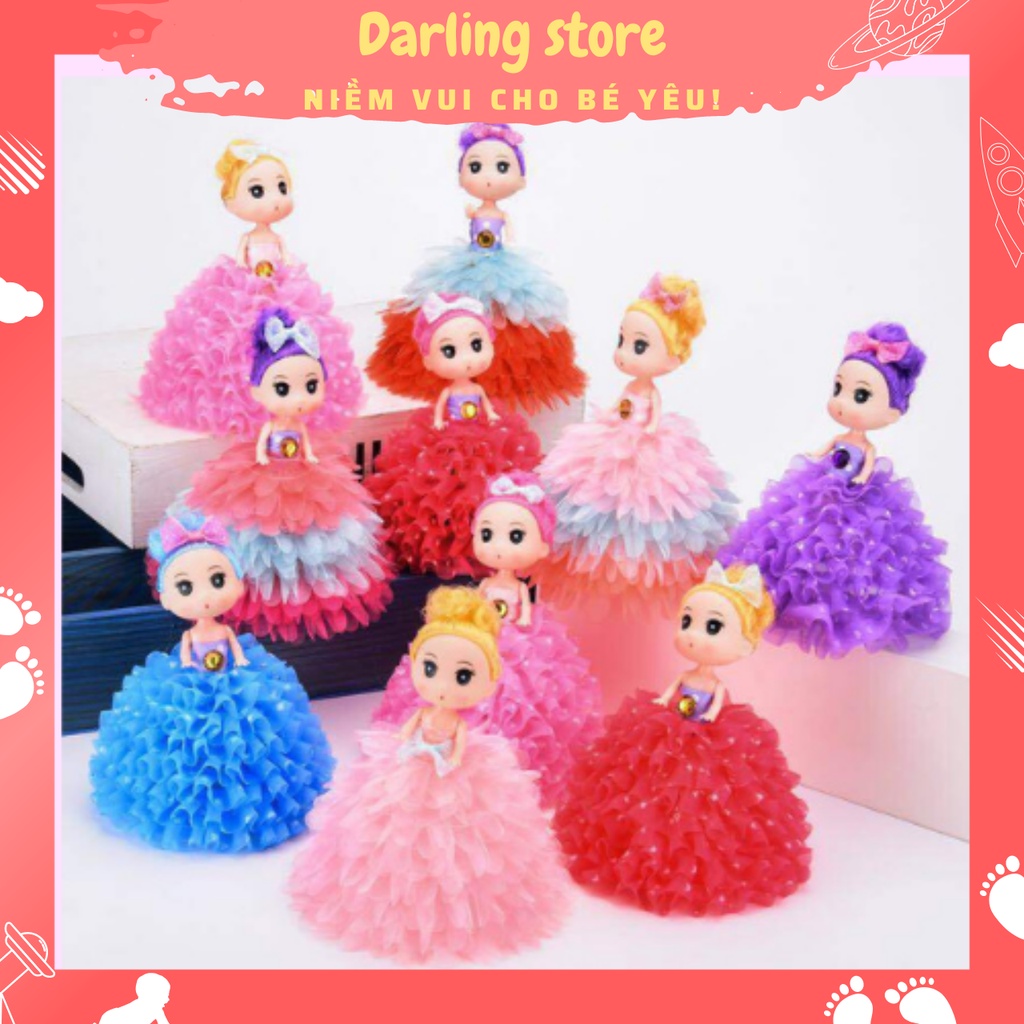 Búp Bê Barbie có đèn đồ chơi mô hình cho bé gái, Búp bê biểu cảm kích thước 18cm