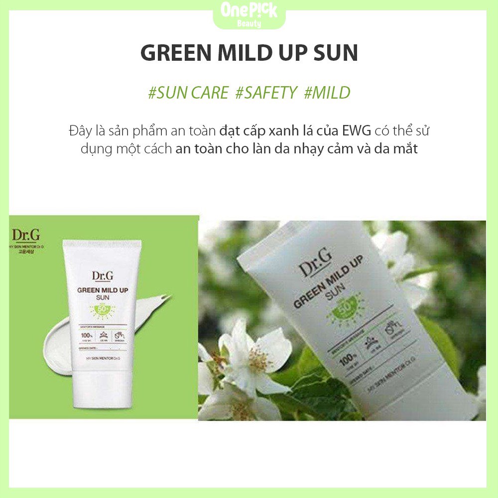 Kem Chống Nắng Dr.G Green Mild Up Sun Spf 50/PA+++ (Xanh: 10ml - 50ml)