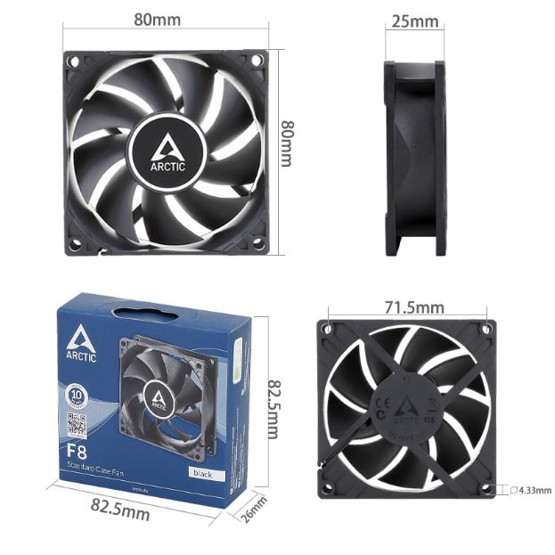 Quạt Tản Nhiệt 80mm f8 / pwm / pst / co / p8 Cho Máy Tính