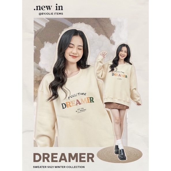 Áo sweater DREAMER Byjolie chất nỉ bông cực kì dày dặn mềm mịn không xù | BigBuy360 - bigbuy360.vn