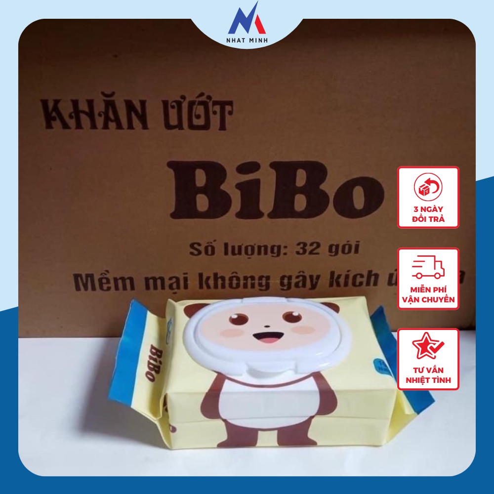 Khăn Ướt Không Mùi BiBo gói 100 tờ - Kho Sỉ Nhật Minh