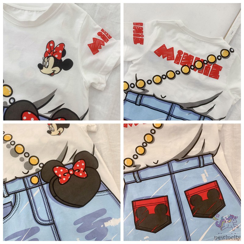 Đầm Tay Ngắn In Hoạ Tiết Hoạt Hình Cho Bé Gái