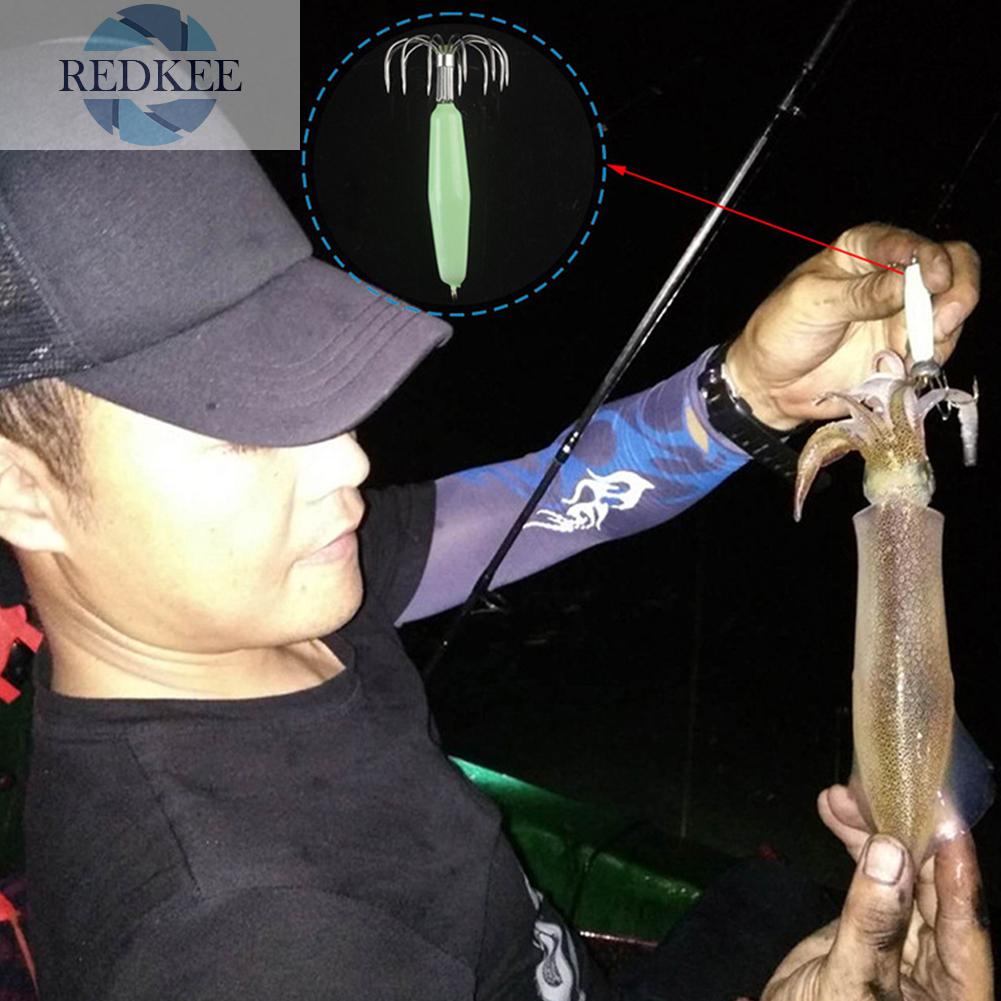 Mồi Câu Cá Giả Hình Mực Dạ Quang 12 Móng