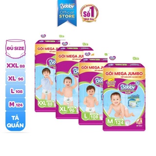 Tả quần bobby mega jumbo đủ size l104, xl96, xxl88 miếng