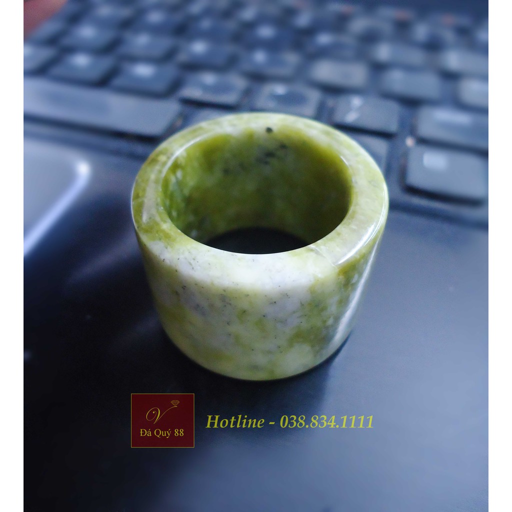 Nhẫn càn long đá sepentine tự nhiên văn chấn, Yên Bái đeo ngón cái, ngón trỏ