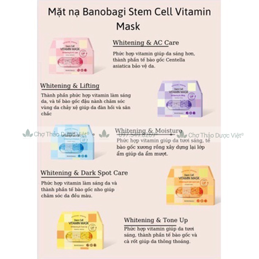Mặt nạ vitamin Banobagi ( Mặt nạ giấy dưỡng ẩm, trắng da, mờ nám) - Chợ Thảo Dược Việt