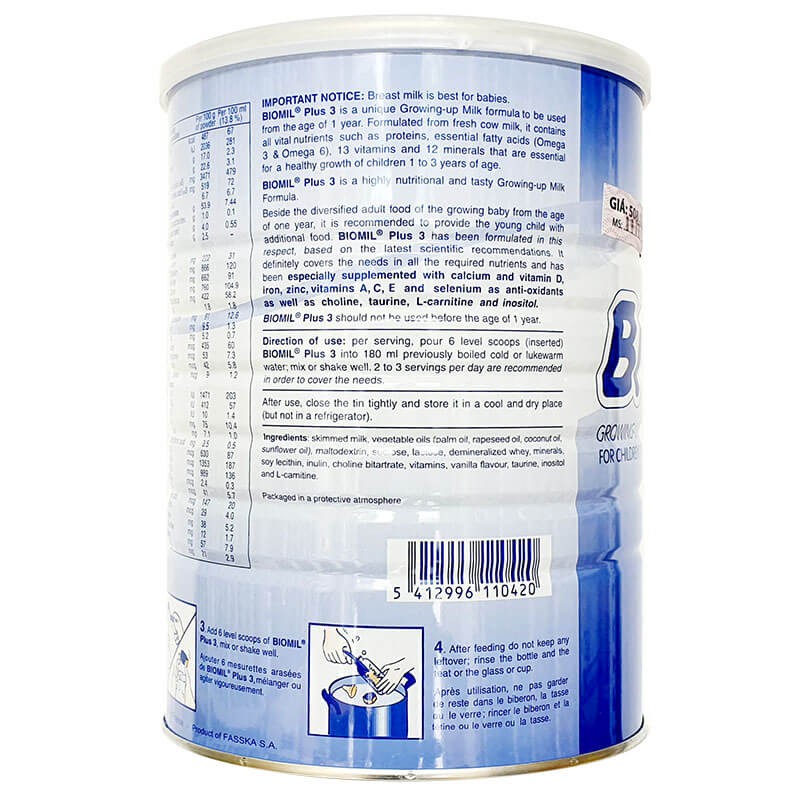 Sữa bột Biomil 3 800g (Date 2024)