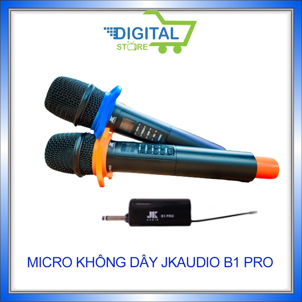 Mic JKAUDIO B1 PRO, Bộ 2 micro không dây cao cấp dành cho dàn karaoke, loa kéo, loa di động