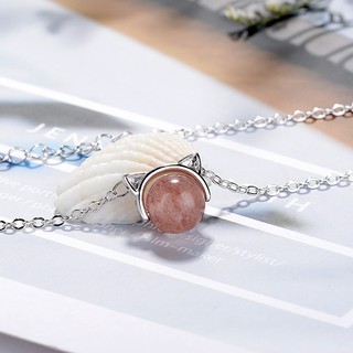Dây chuyền chú mèo cute - (hồng dâu)