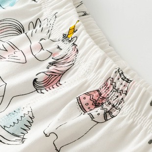 Mã 6105 bộ đồ ngủ, bộ đồ thu đông dài tay màu trắng in hình các con vật thần tiên của Malwee cho bé gái