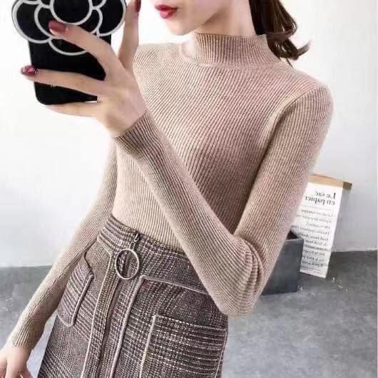 Áo len tăm cổ 3p Hàn Quốc 170gr Áo len tăm dài tay nhiều màu Lucy Outfit thiết kế | BigBuy360 - bigbuy360.vn