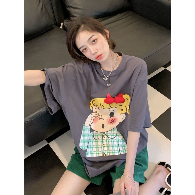 Áo Thun Tay Ngắn Dáng Rộng Phong Cách Hàn Quốc Thời Trang Mùa Hè Cho Nữ