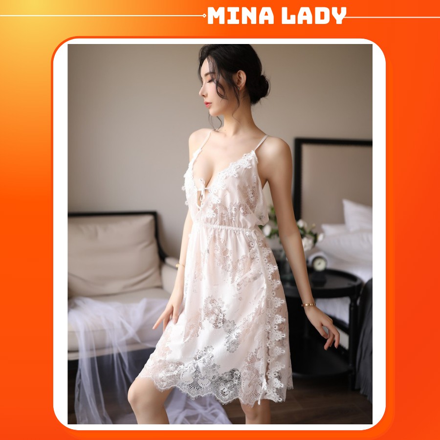 Váy ngủ nữ sexy gợi cảm đồ ngủ 2 dây MINALADY xuyên thấu cosplay cao cấp ko mút ngực -XẺ HÔNG | WebRaoVat - webraovat.net.vn