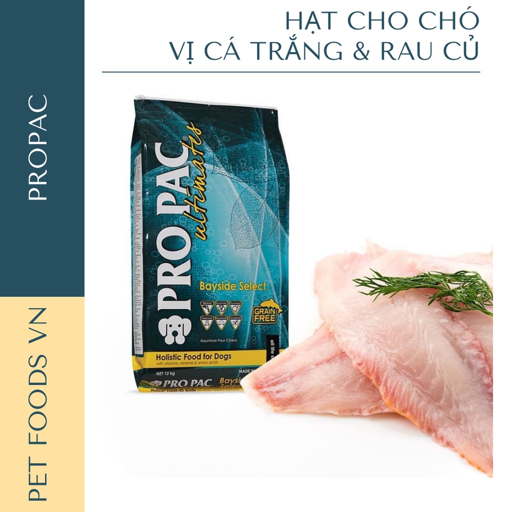 Hạt cho chó PROPAC Bayside Select 12kg vị Cá Trắng &amp; Rau Củ