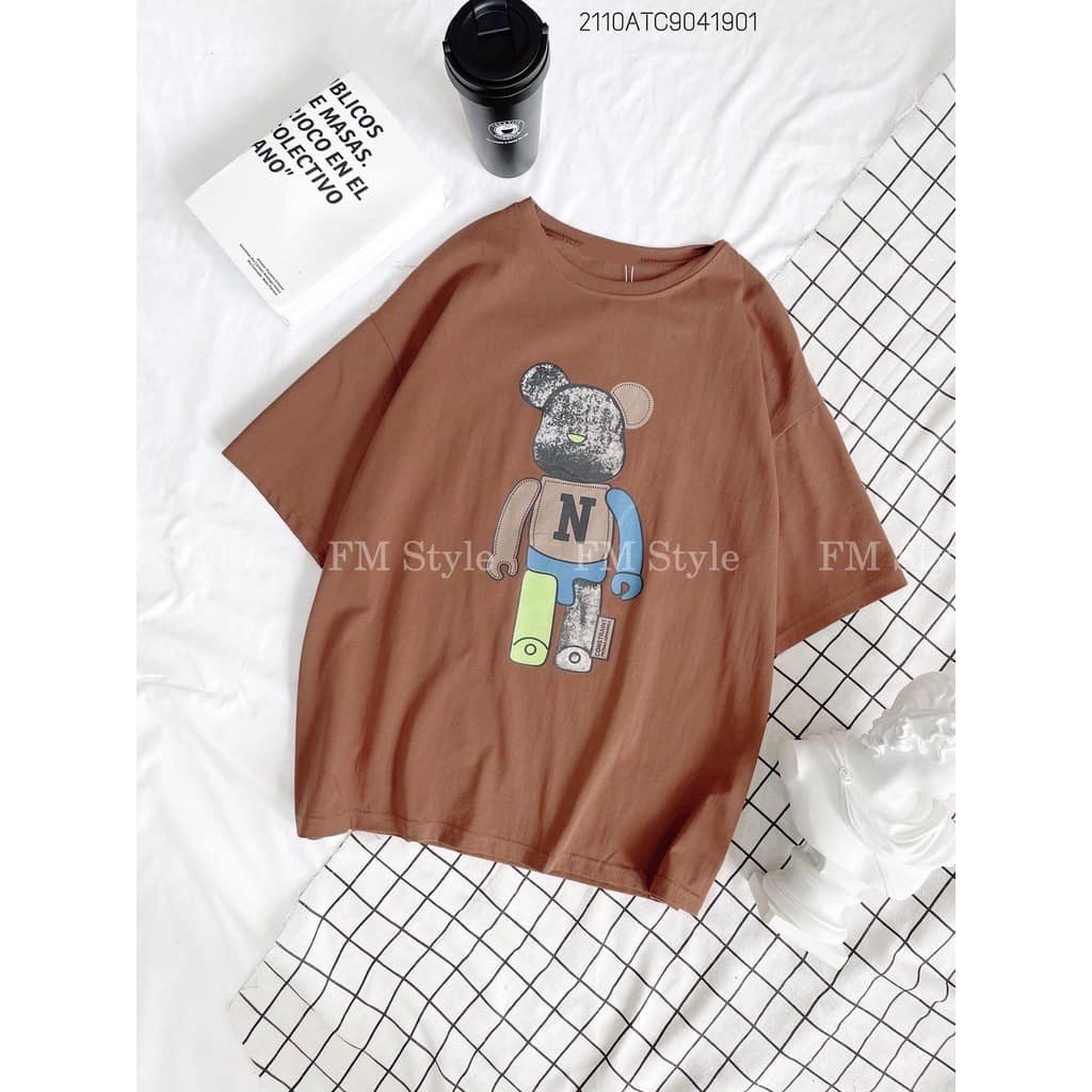 Áo Thun cổ tròn TN gấu robot chữ chất thun lạnh thương hiệu FM STYLE 211019103