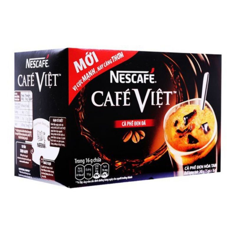 Cà phê hòa tan Nescafé café Việt đen đá (Hộp 15 gói x 16g)