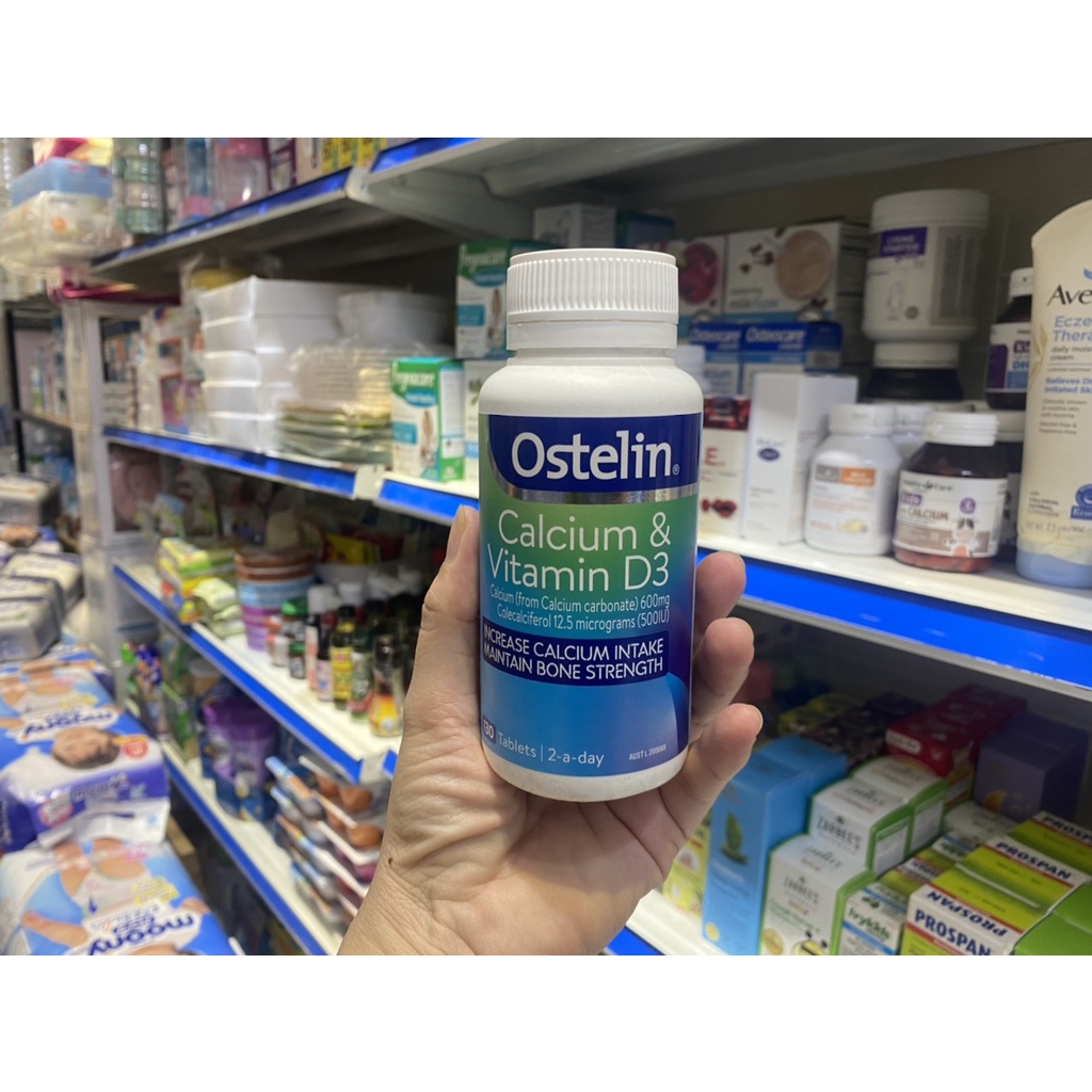 Canxi bầu Úc Ostelin Calcium & Vitamin D3 lọ 130 viên