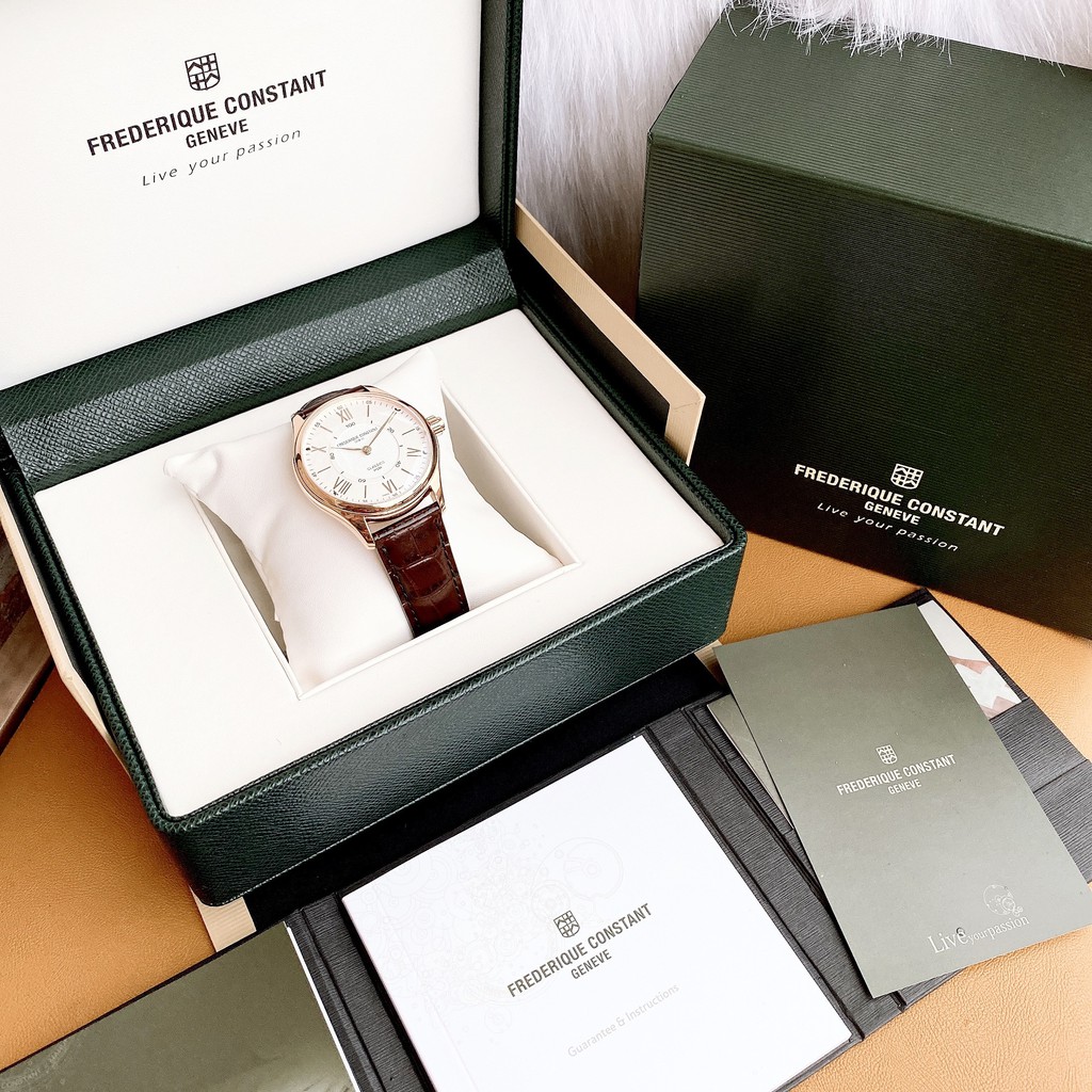 Đồng hồ nam chính hãng Frederique Constant Classics White Dial Men FC-282V5B4 - Máy quartz pin - Kính Sapphire