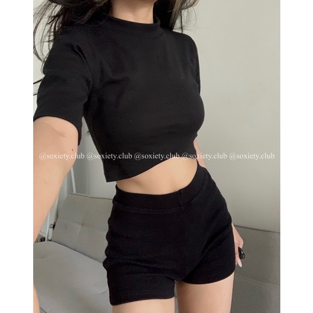 [HÌNH THẬT] Áo cổ lọ tay lỡ croptop dành cho nữ mùa hè trẻ trung quyến rũ A23