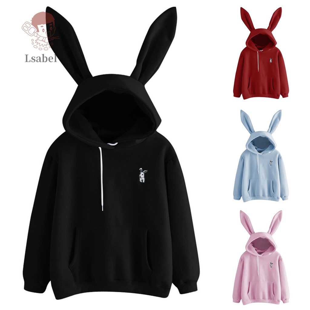 Áo hoodie tai thỏ dài tay cho nữ