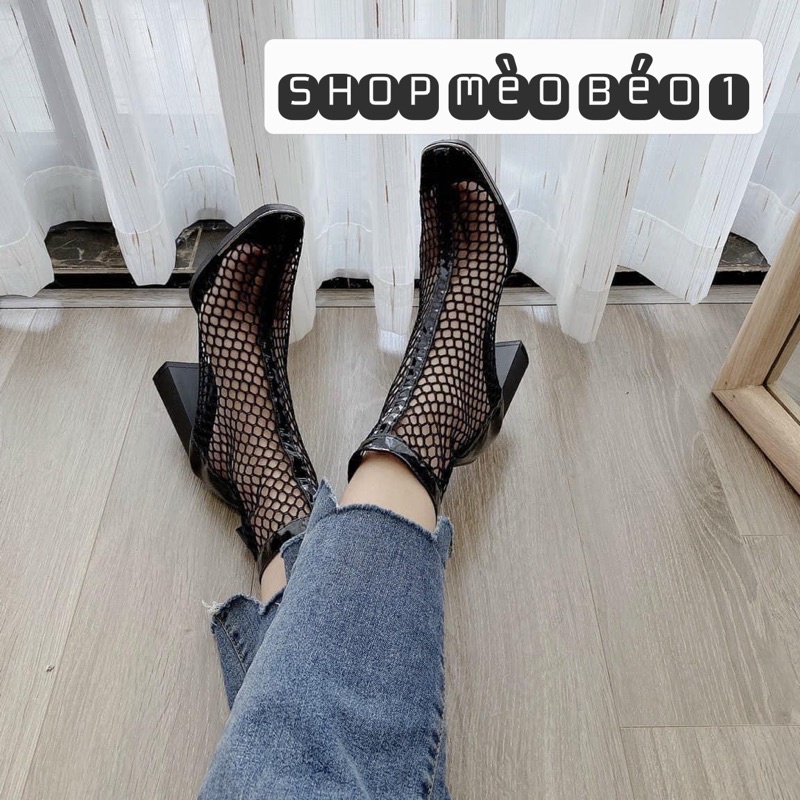 Bốt boot lưới mõm kim loại đế trụ fullbox quảng châu cao cấp