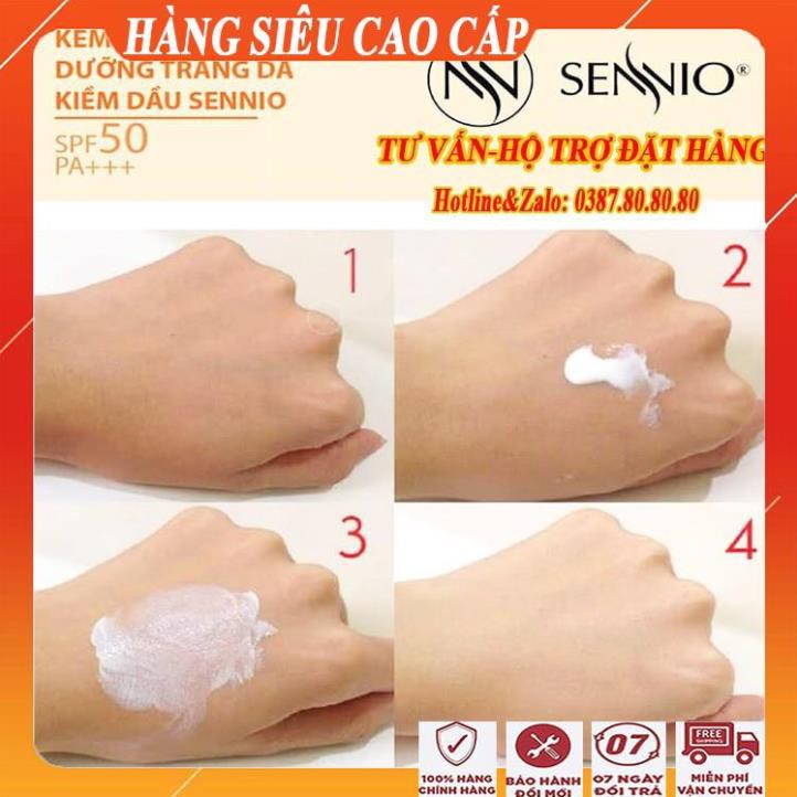 [FreeShip - MUA 1 ĐƯỢC 2] Kem chống nắng trắng da kiềm dầu sennio/Kem chống nắng cho da dầu da mụn đa năng cao cấp