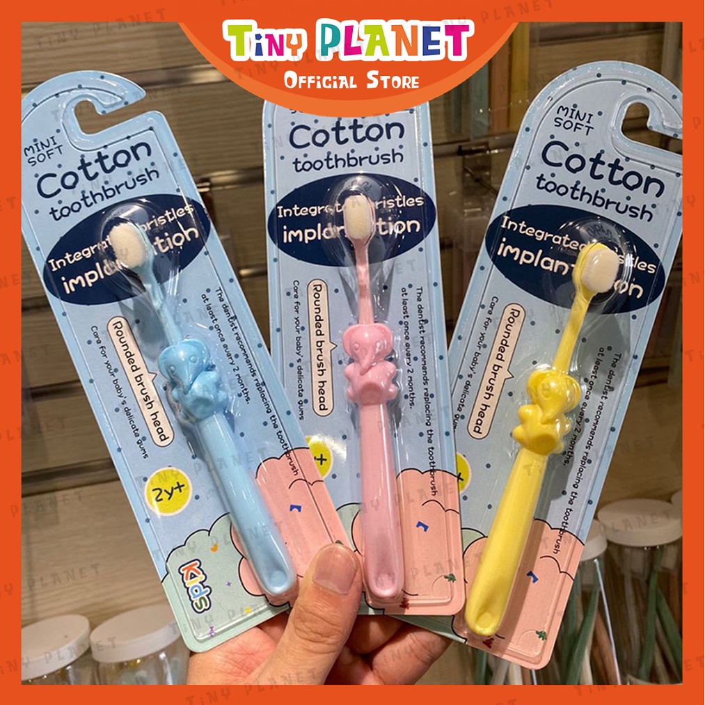 Bàn chải đánh răng lông cotton siêu mềm cho bé từ 2 tuổi Mini Soft