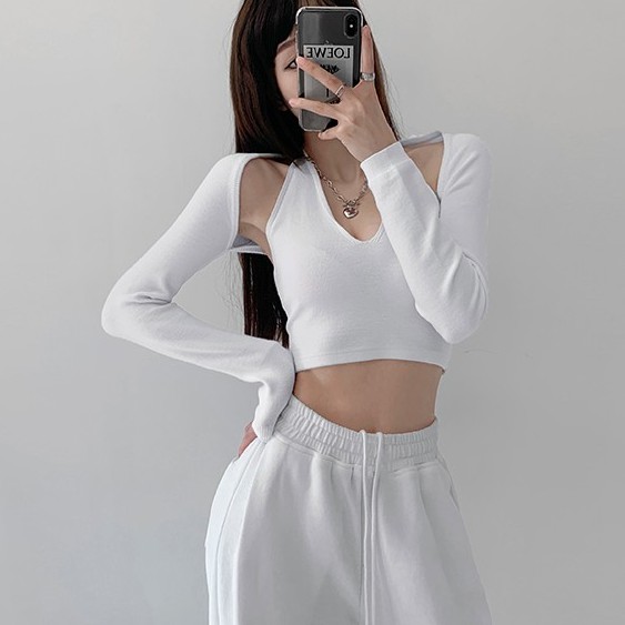 Áo Dệt Kim Cổ Yếm Dáng Ngắn Thiết Kế Quyến Rũ Thời Trang Cho Nữ