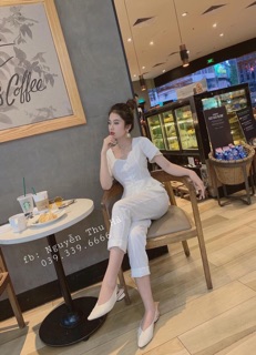 Set áo plum quần baggy