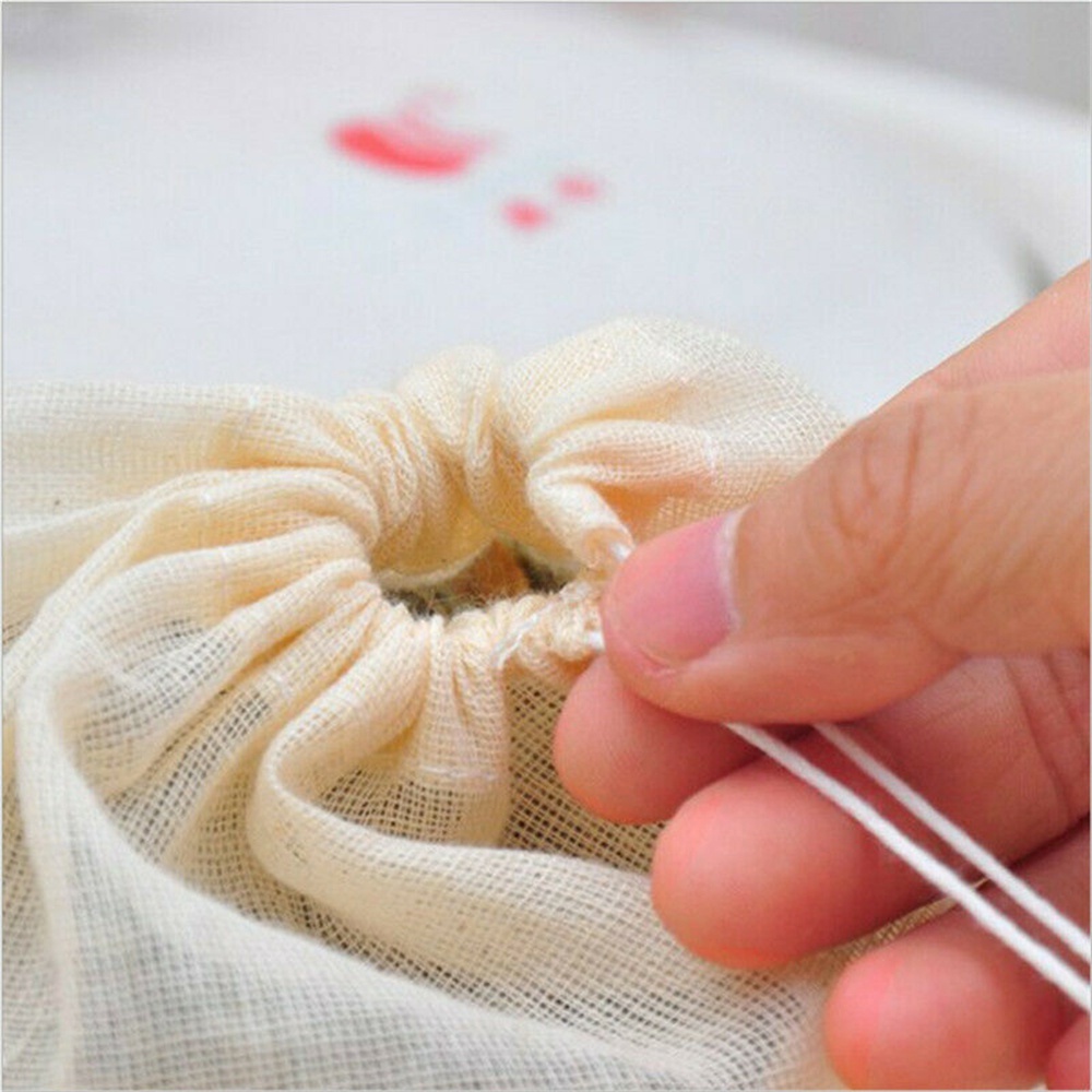 3 Túi lọc sữa/hạt cà phê/rau quả bằng vải cotton hữu có thể tái sử dụng