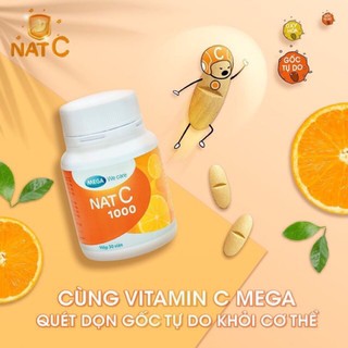 NATC 1000MG - VIÊN UỐNG BỔ SUNG VITAMIN C 1000 (CHAI 30V)