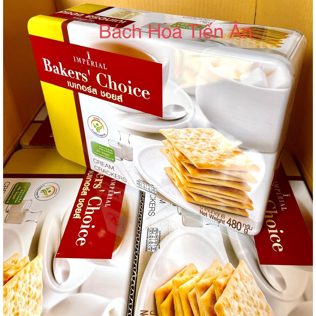 Hộp Thiết Bánh Quy Không Đường IMPERIAL BAKERS' High Vitamin A, E, C,D, B1, 2, 12 & IRON hộp 480g - Thái Lan
