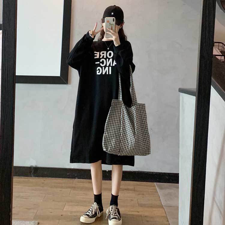 Đầm Ngủ Dài Qua Gối Tay Dài Dáng Rộng Phong Cách Hàn Quốc Thời Trang Thu Đông Mới Cho Nữ