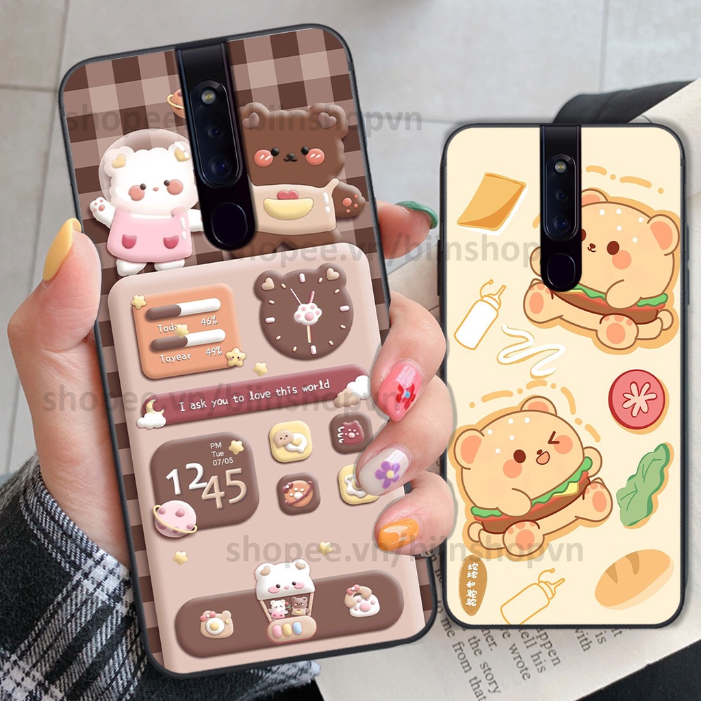 Ốp Oppo F11 / F11 Pro in hình gấu chocolate kẹo ngọt siêu đẹp siêu xinh