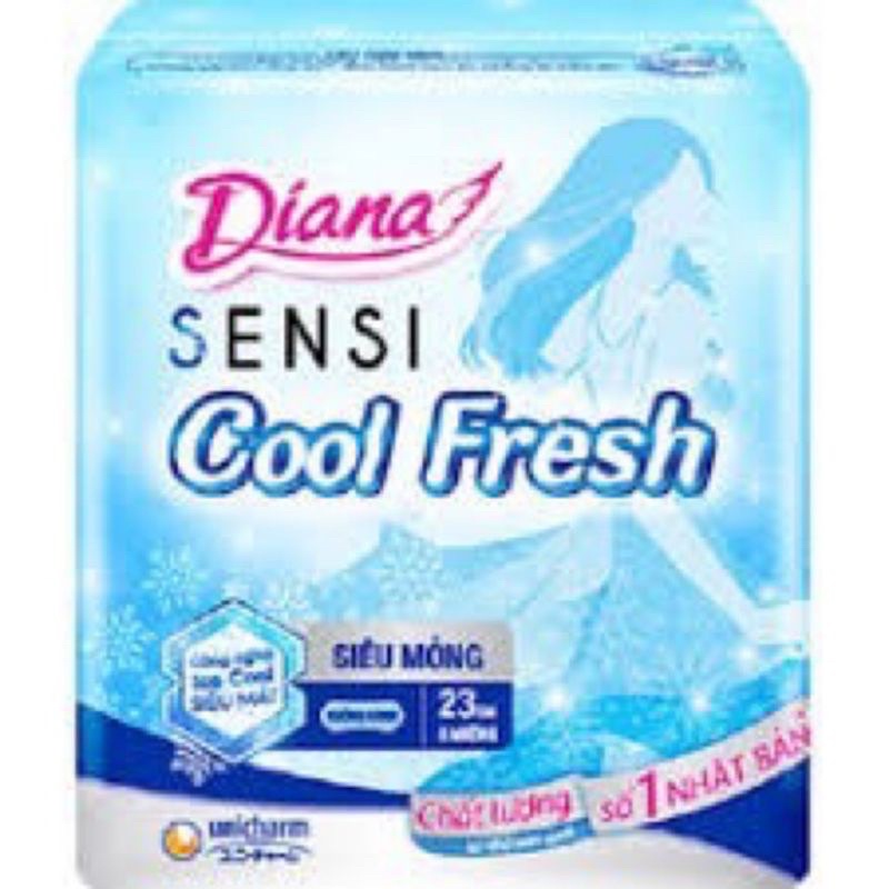 BĂNG VỆ SINH DIANA SESI COOL FRESH SIÊU MỎNG CÁNH,KHÔNG CÁNH