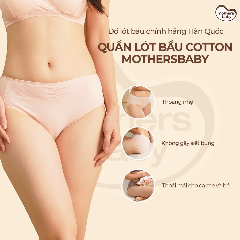 Quần Lót Bầu Sau Sinh Chất Liệu Cotton Nhẹ, Thoáng, Mát Thương Hiệu Mothersbaby Hàn Quốc