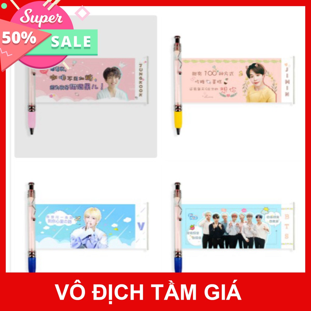 Chuyendokpop (Sỉ 10k) Bút bts v jungkook  bts bút viết bi gel dễ thương,đồ dùng học tập phong cách hàn quốc CẢM ƠN ĐÃ TI