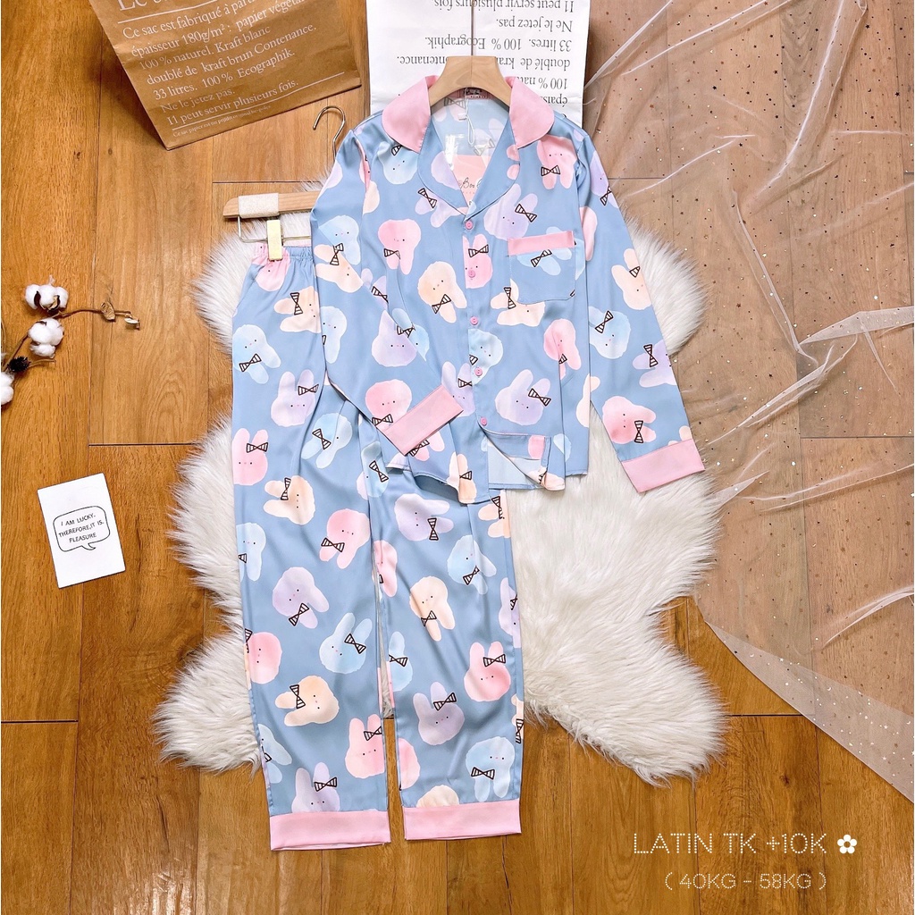 Đồ ngủ pijama lụa Latin thiết kế TDQD cao cấp Boo - form 40-60kg
