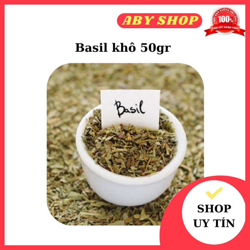 Basil khô 50gr ⚡ GIÁ TỐT NHẤT ⚡ là húng quế khô có vị hơi cay cay, hơi ngọt làm cho món ăn có vị tươi mát