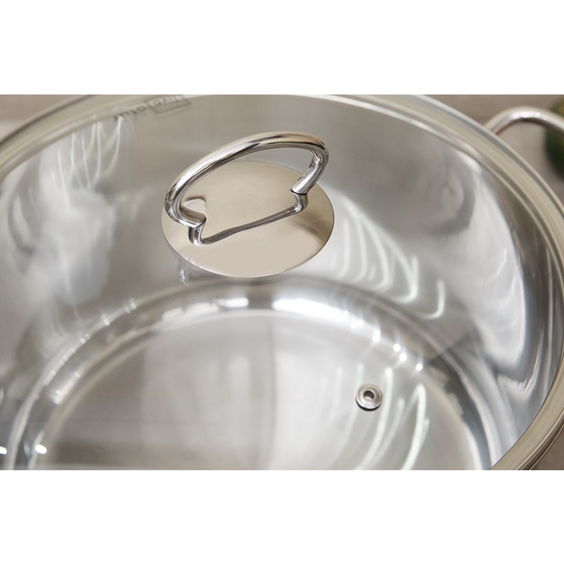 Nồi luộc gà inox 430 bếp từ cao cấp FiveStar Standard nắp inox , 3 đáy sandwich ( 26cm / 28cm / 30cm ) , tặng 5 muỗng ăn