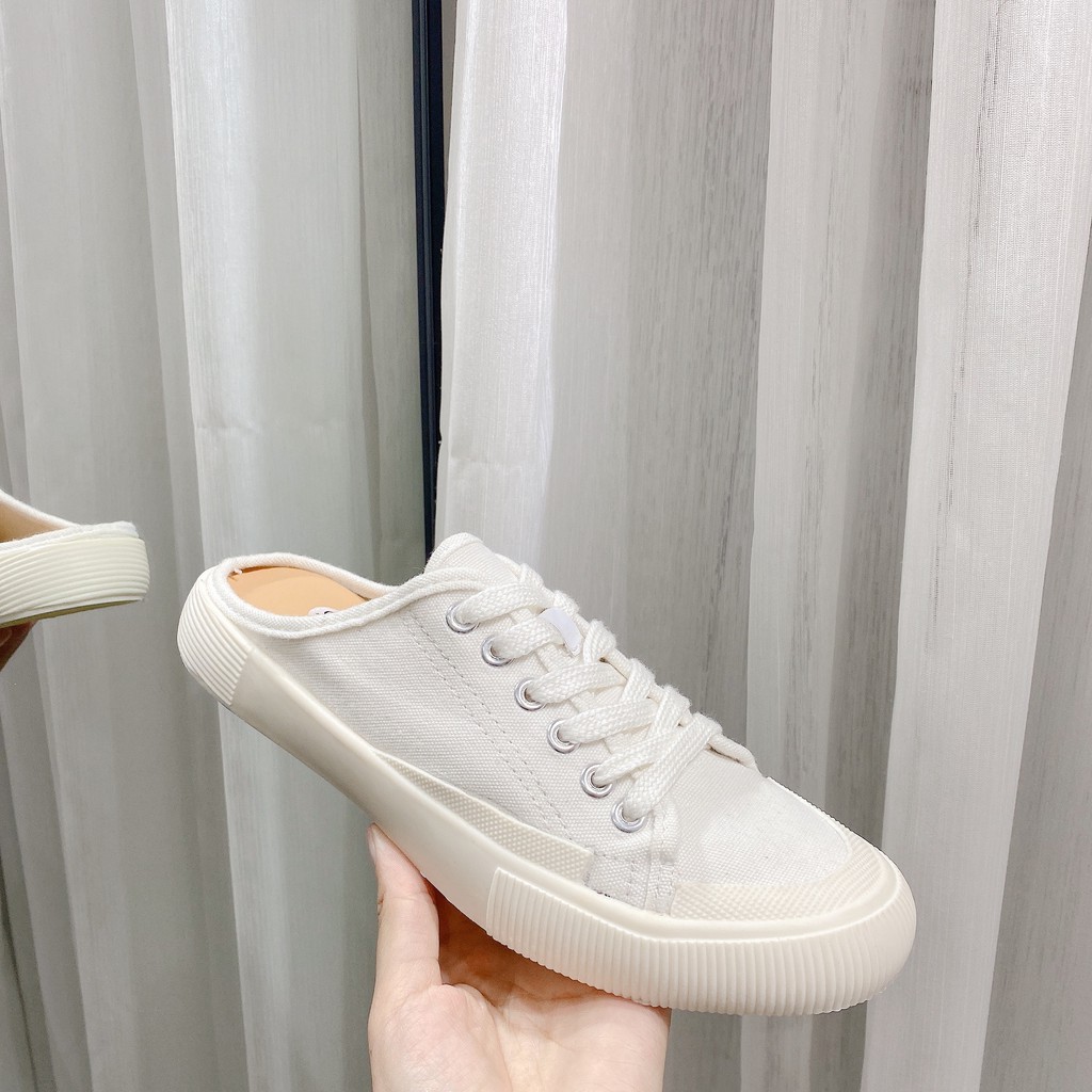 Giày sục nữ Nin Shoes - Giày đạp gót thời trang mũi tròn siêu xinh 2 màu