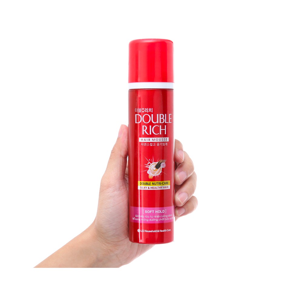 Mousse tạo kiểu và giữ nếp mạnh Double Rich Hard 150ml