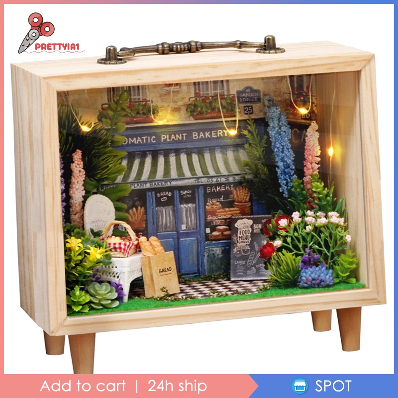 Mô Hình Nhà Búp Bê Prettyia1] Bằng Gỗ DIY