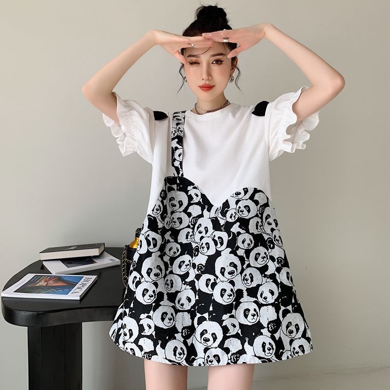Đầm Hoa Tay Phồng Ngắn (Plus Size(40-100kg)