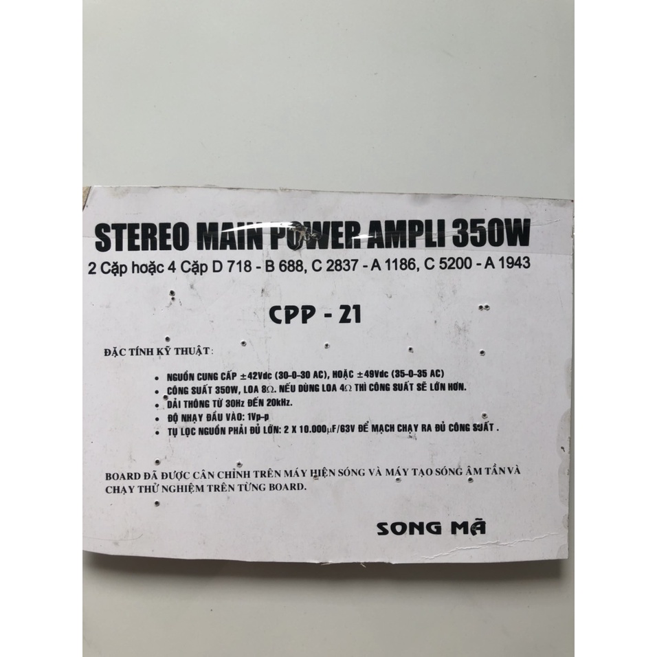 BO MẠCH AMPLY CÔNG SUẤT 8 SÒ 350W - SONG MÃ